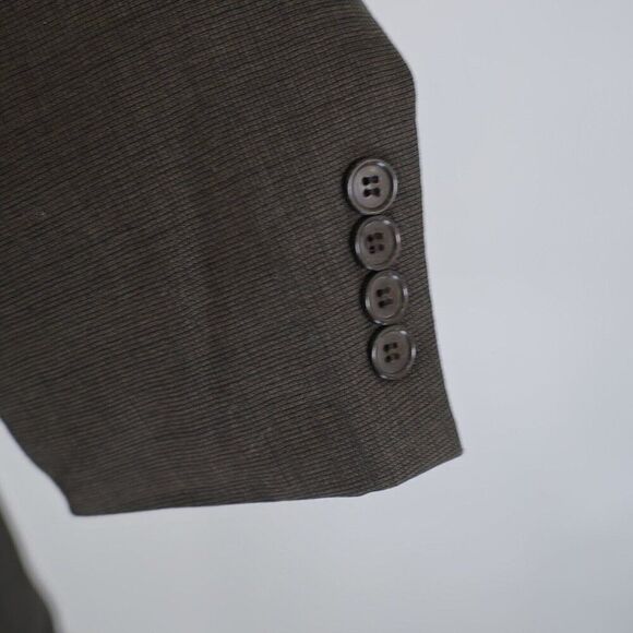 Gianfranco  Ruffini Italy Brown Check Super 100S Worsted Wool 38R Sport Coat 3 B - Picture 3 of 15